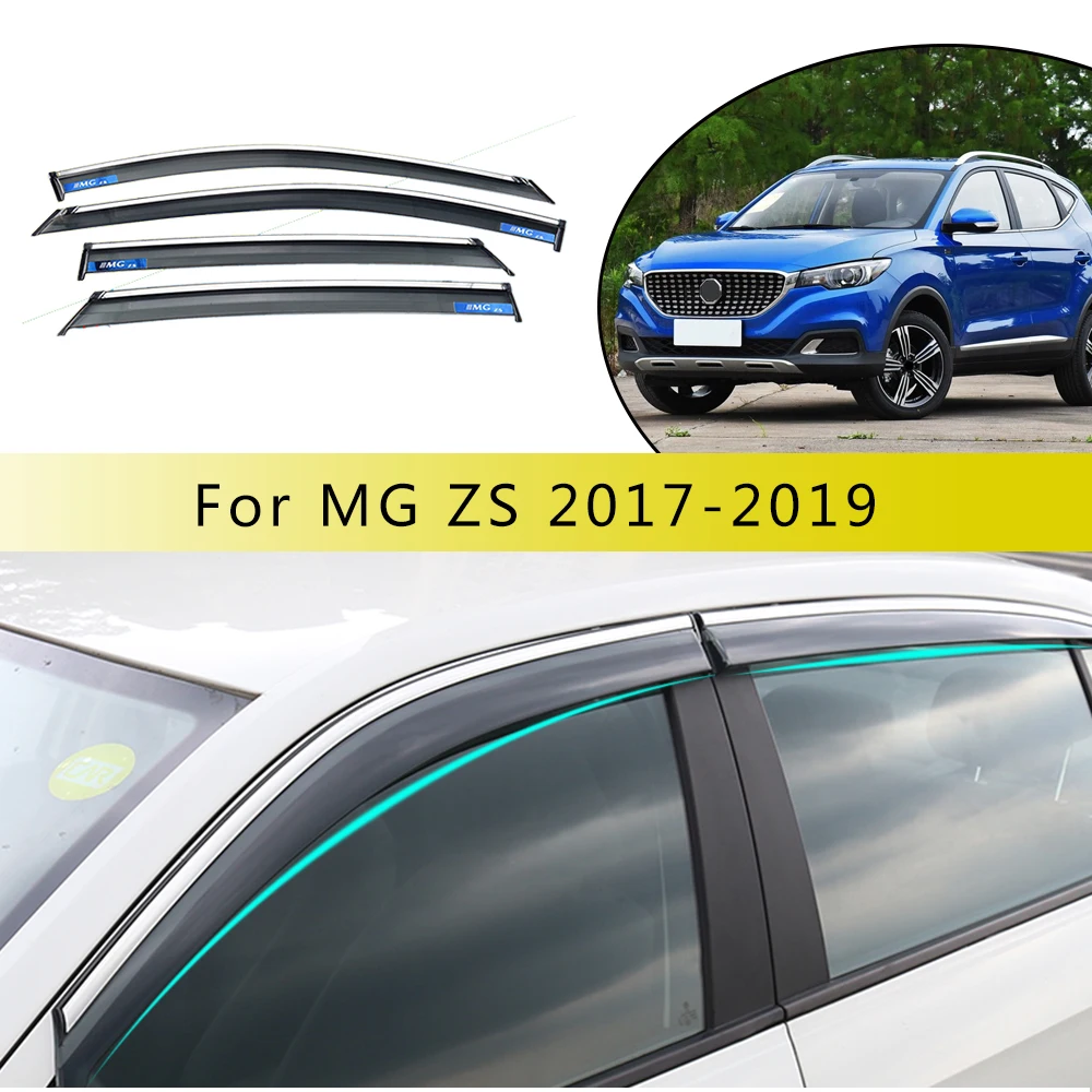 

For MG ZS 2017 2018 Smoke car window visors sun Rain Guard Wind Sunny visor Deflectors Accessories 4PCS