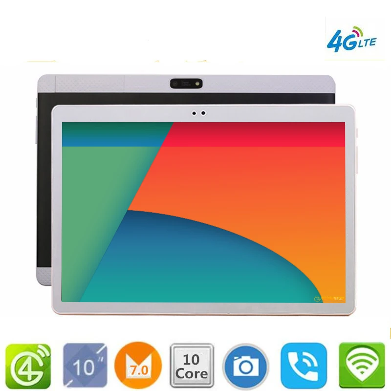 Free Shipping 10.1' Tablets Android 7.0 10 Core 128GB ROM Dual Camera 8MP Dual SIM Tablet PC Google GPS bluetooth phone MT6797