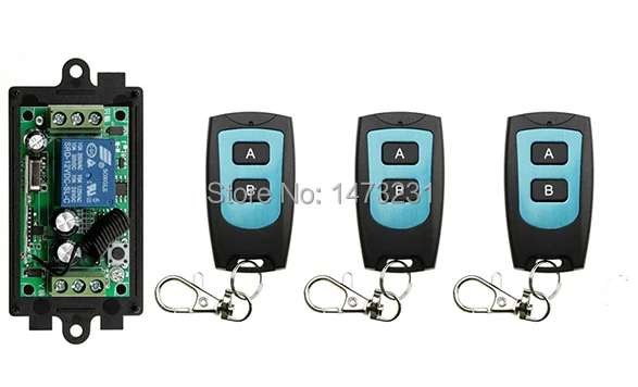

latest DC12V 1CH 10A Remote Control Light Switch teleswitch Relay Output Radio Receiver Module and 3 pcs Waterproof Transmitter