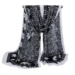 2019, новая мода для женщин шифон зимний шарф цветочный принт Длинные Тонкая Шаль обёрточная бумага винтажная шаль шали и шарфы для