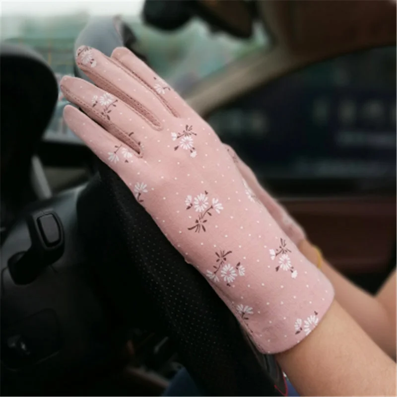 Летние солнцезащитные перчатки для вождения г-жа тонкая секция летняя Короткая секция Весна Эластичность Хлопок тени перчатки с защитой UV TBFS01 - Цвет: C2