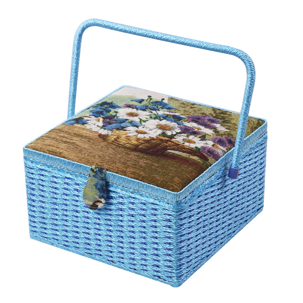 Большая корзина для шитья с набором для шитья аксессуары для ткани инструменты для шитья и рукоделия Органайзер коробка Рождественские подарки для мамы