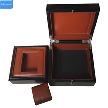 Топ Роскошный лучший рекомендуемый коробка для хранения часов в коробке черная Лаковая деревянная кожаная Подушечка для часов/подарок продвижение бизнес коробка на заказ