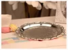 25 cm European Style relief metal plated with silver/gold mini/small dessert/cake/snack Tray dish Fruit Plate party Collection 5