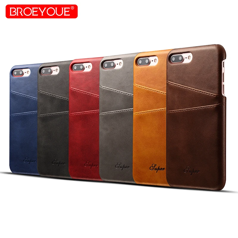 

Retro PU Leatther Case For iPhone X 6S Plus 7 8 Plus Multi Caed Holders Cover Case Fo riPhone 8 6S 7 Plus X 6S Shell Luxury Case