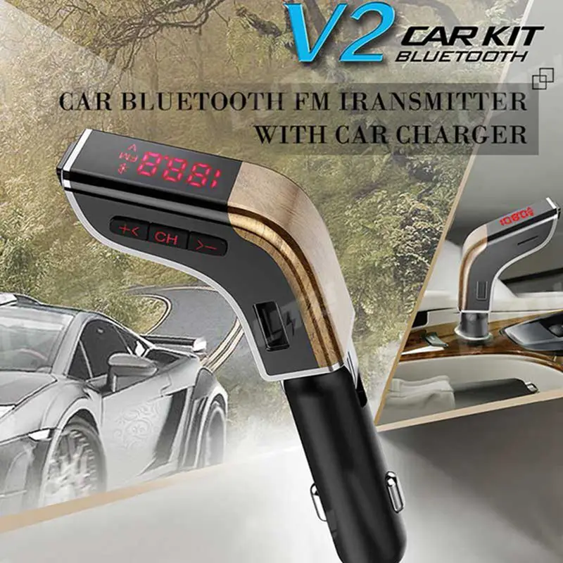VicTsing Car Bluetooth Mp3 Player FM Transmitter Red Screen Mp3 Music Player USB Car Charger 5V 3.1A 1A Bluetooth Mp3 Player Kit (14)