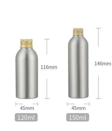 10 x Пустых Алюминиевых многоразовых бутылок с алюминиевой крышкой винта крышки 30 мл 40 мл 50 мл 100 мл 120 мл 150 мл Пустые контейнеры для воды