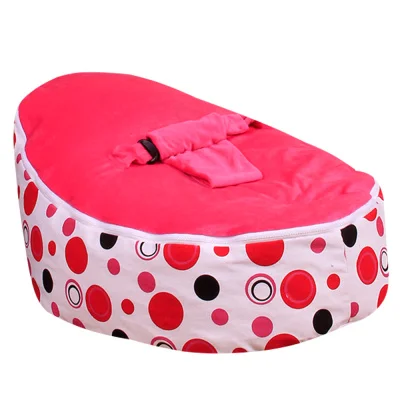 Levmoon средний красный круг печати мешок бобов стул детская кровать для сна портативный складной детское сиденье диван Zac без наполнителя - Цвет: T14