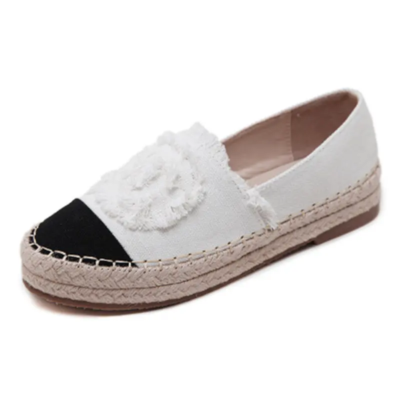 

fashion Spring autumn shoes woman 2018 Comfortable woman Weave canvas shoes Flat shoes Casual loafers high quality Ultra-light