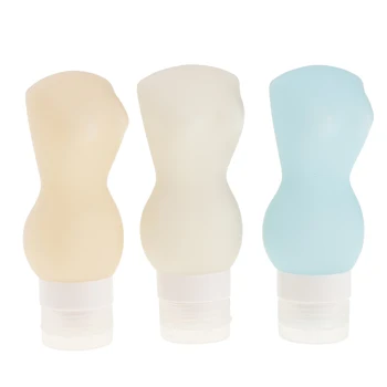 

Pack of 3 100ml Portable Empty Silicone Bottle Shampoo Shower Gel Dispenser Vials