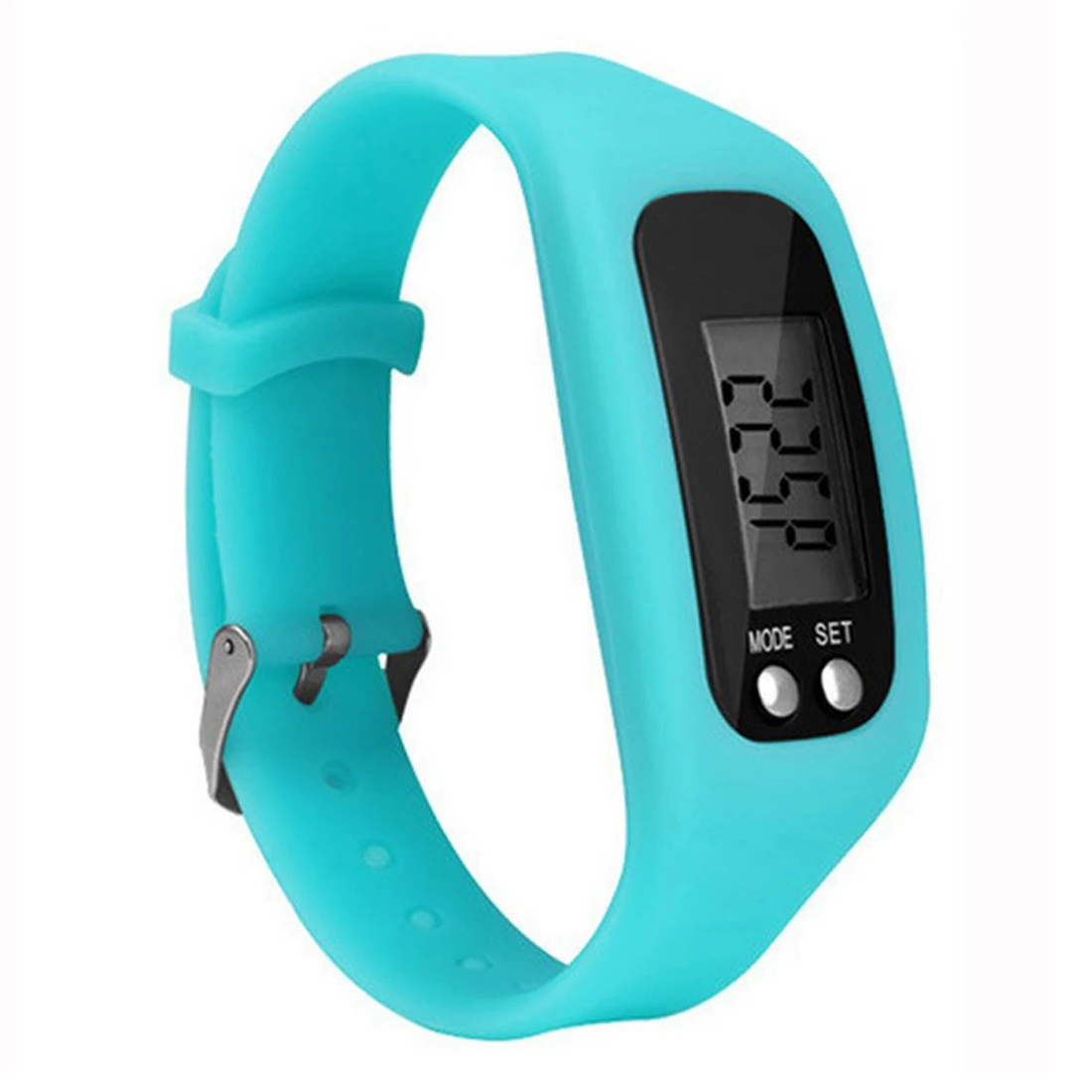 Высококачественные многофункциональные цифровые фитнес-часы с аккумулятором и длительным сроком службы с ЖК-дисплеем, шагомером, шаговым шагом и счетчиком калорий - Цвет: Light Blue