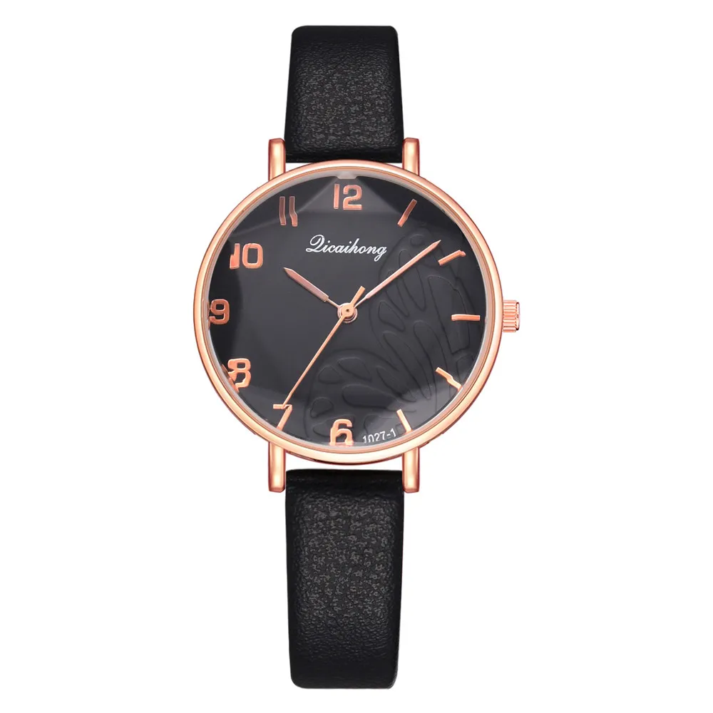 Fashionable Quartz Ladies Convex Glass Leather Clock Wrist watch Fashionable Quartz Ladies Convex Glass Leather Clock Wrist watch