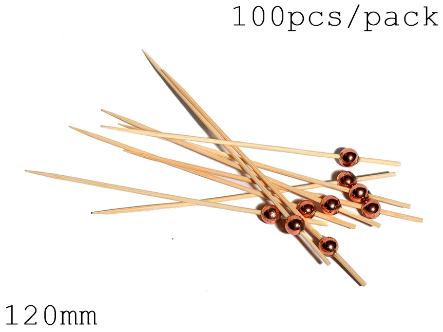 Вечерние одноразовые столовые приборы, 120 мм бамбуковые палочки для коктейлей рождественской елки, 100/упаковка - Цвет: 120mm