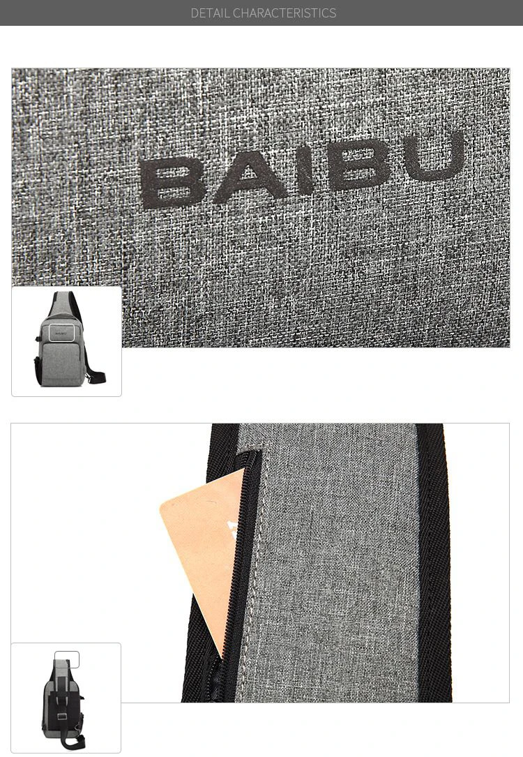 BAIBU usb зарядка сумки через плечо мужские противоугонные наклонные груди пакет мессенджеры сумка Водонепроницаемый Мобильный ipad Повседневная сумка на плечо