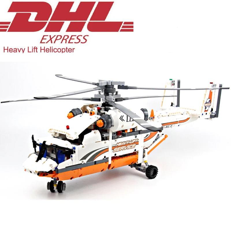 

2018 New 1060Pcs Technic Figures Heavy Lift Helicopter Model Building Kits Blocks Bricks Toys For Children Gift Compatible 42052