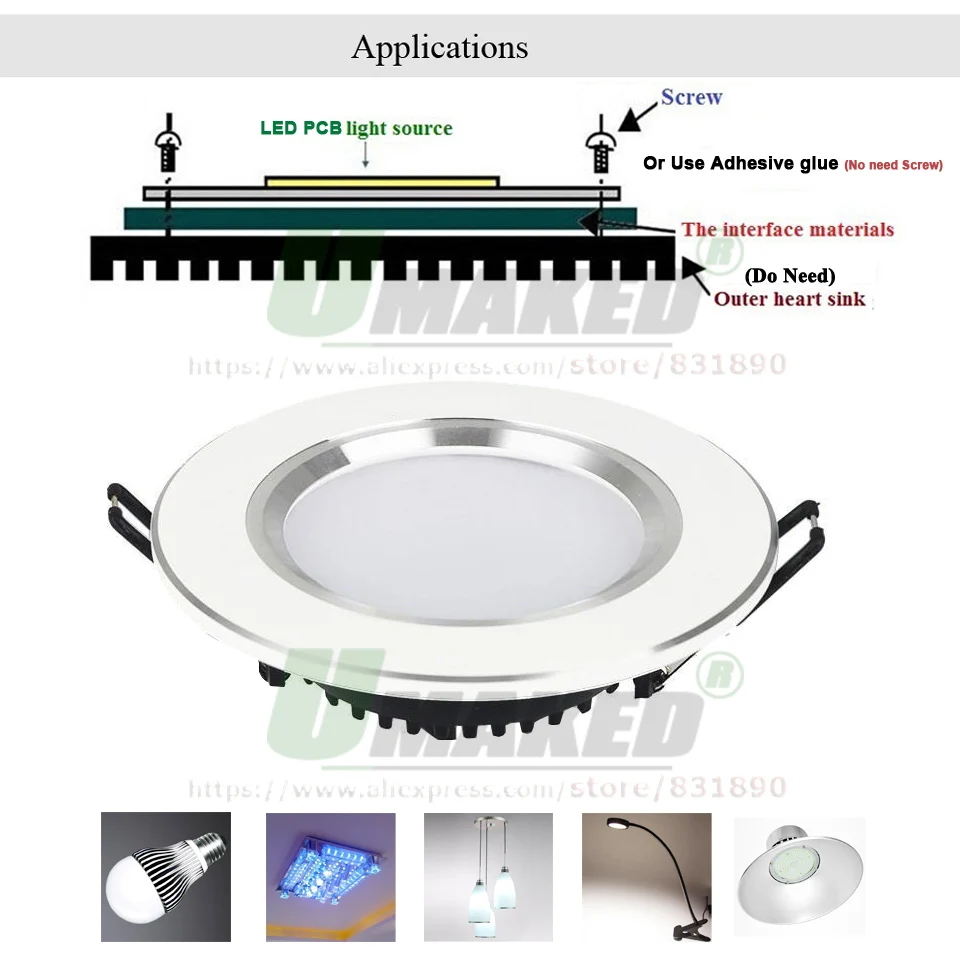 UMAKED 50 Вт 113 мм светодиодный PCB SMD5730 чип светодиодный источник Алюминий лампы пластины Теплый/натуральный/белый DIY потолочный светильник