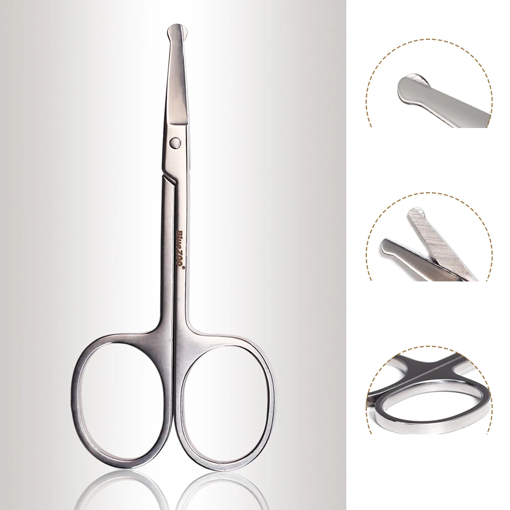 Stainless Steel Hair Beard Eyelashes Scissors Eyebrow Trimmer for Nose Hair Extra Facial Hair Cutting