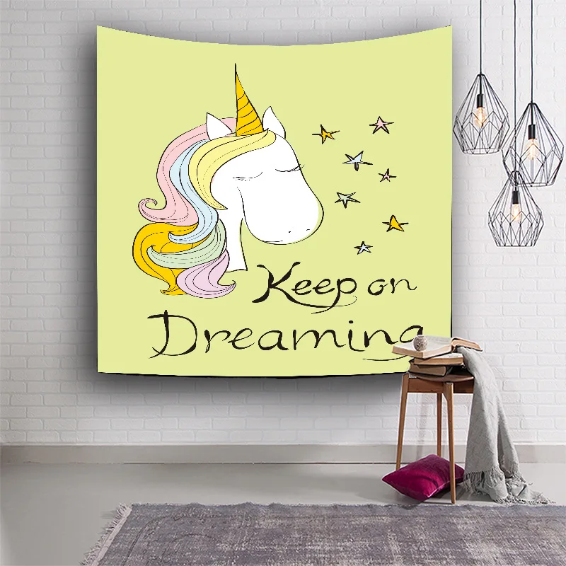Unicorn wall hanging tapestry home decoration accessories (8)