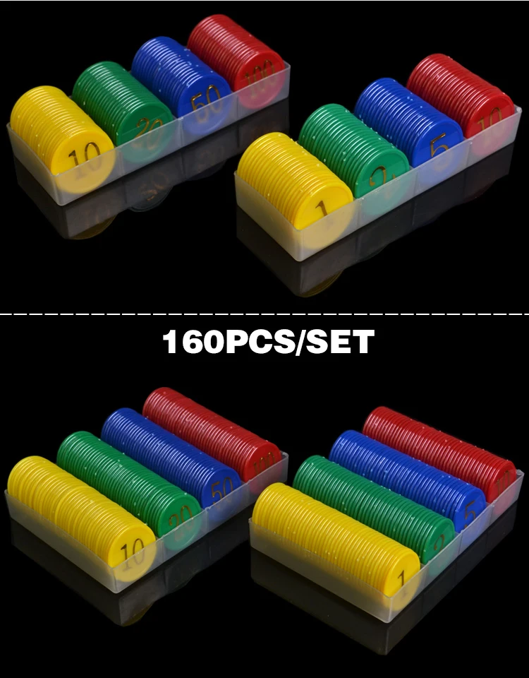 Пластиковые наборы чипов для покера с горячей штамповкой позолоченный цифровой чип маджонг Покер Игра Жетоны игра монета чип карта техасский холдем покер