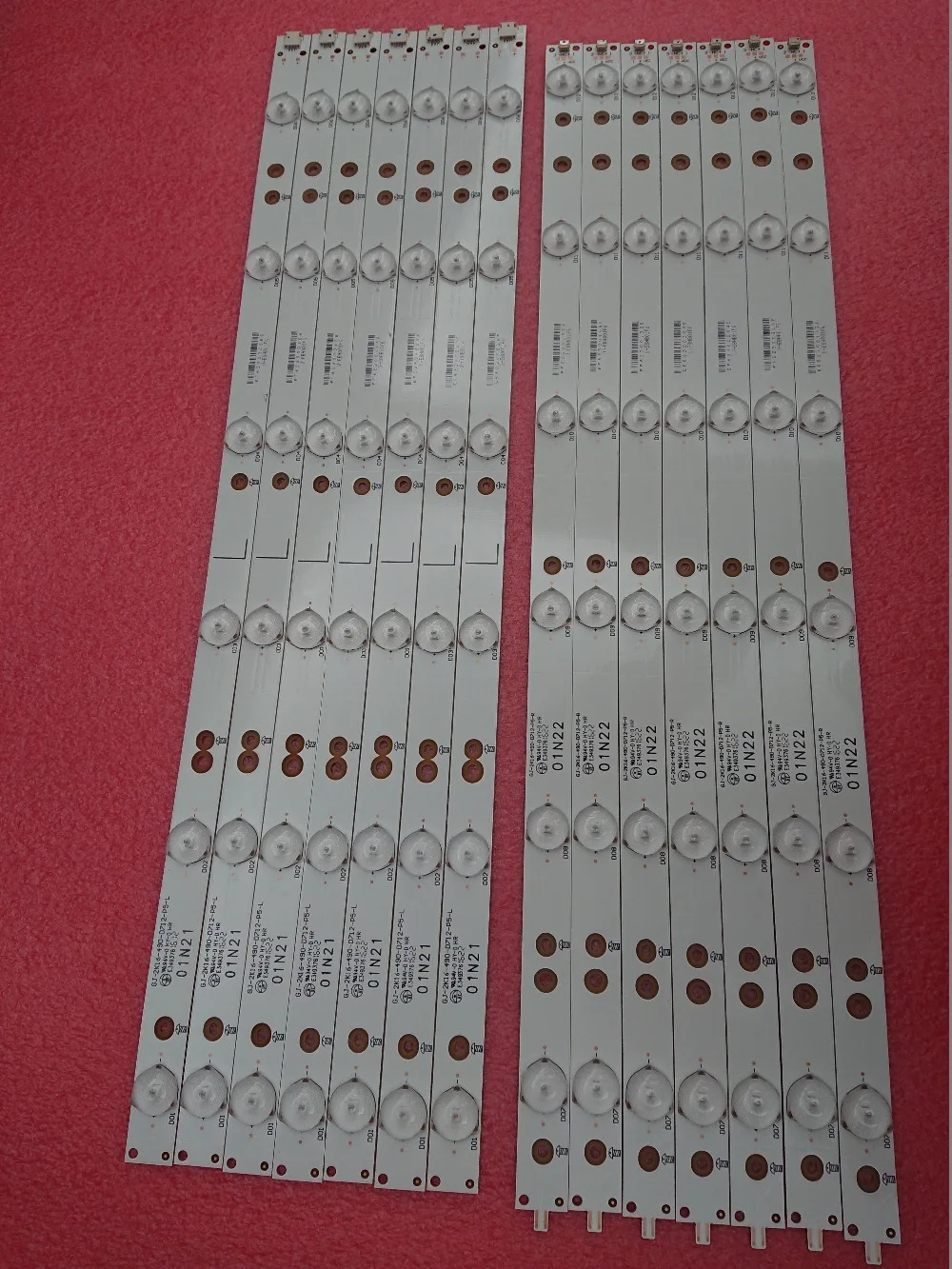 

New Kit 14 PCS LED backlight strip for 49PUS6401 49PUH6101 GJ-2K16-490-D712-P5-L/R 01N21 01N22 TPT490U2 LB49016 V1_00