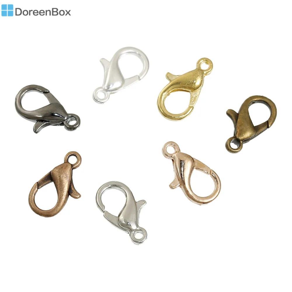 Doreen Box цинковый сплав и медь застежка-лобстер Смешанные 12 мм (4/8 &quot) x 6 (2/8&quot) 140 шт. |