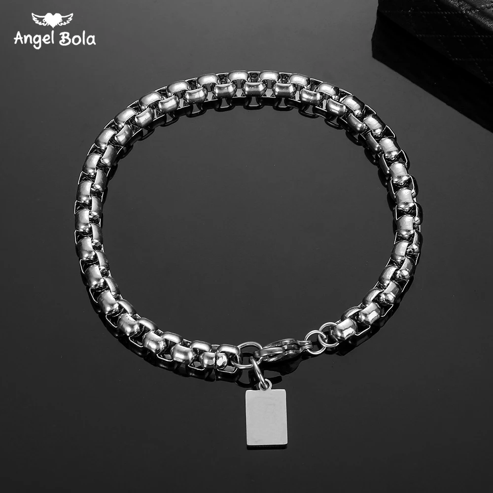 

Buddha Bracelet for Men Women Curb Cuban Link Chain Stainless Steel Mens Womens Bracelets Chains Jewelry for Men 6mm