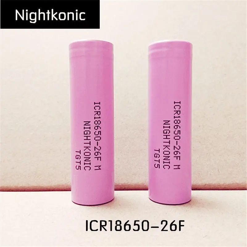 Оригинальная NIGHTKONIC 2 штуки 3,7 V 2600mAh литий-ионная 18650 аккумуляторная батарея ICR18650-26F(без зарядного устройства