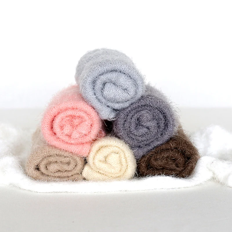 Newborn baby stretch knit wrap Baby soft swaddle knit blanket Photography props Jersey wrap photo props 2