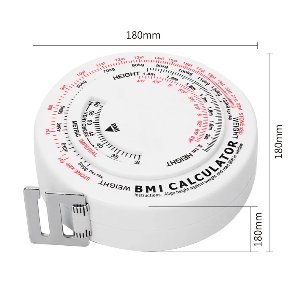 DIYWORK выдвижная лента измеряет инструменты рулетка Индекс Массы для Диета похудение измерения калькулятор 150 см