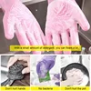 Guantes mágicos de silicona para lavar platos, 1 par, limpieza, estropajo de cocina, goma, herramienta de limpieza del hogar, cepillo para mascota para coche ► Foto 3/6