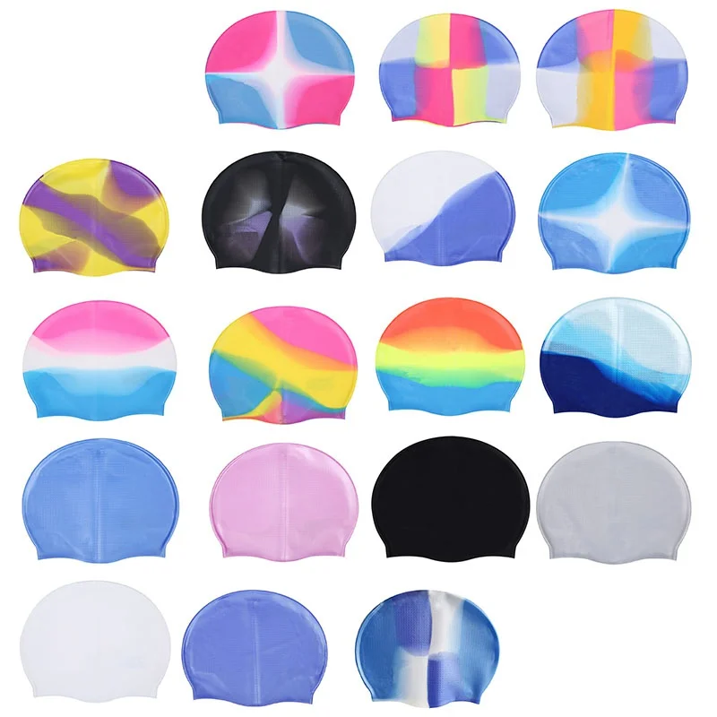 Adult Silicone Swim Caps Ear Protect Rubber Swimming Waterproof Hat Swim Cover Swim Accessories