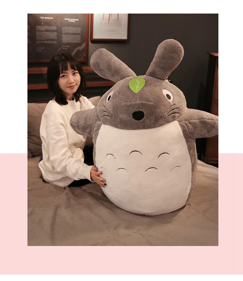 Dorimytrader hot anime totoro plush toy giant stuffed cartoon totoro doll pillow for children friend gift decoration 100cm 120cm 140cm DY50601 (16)