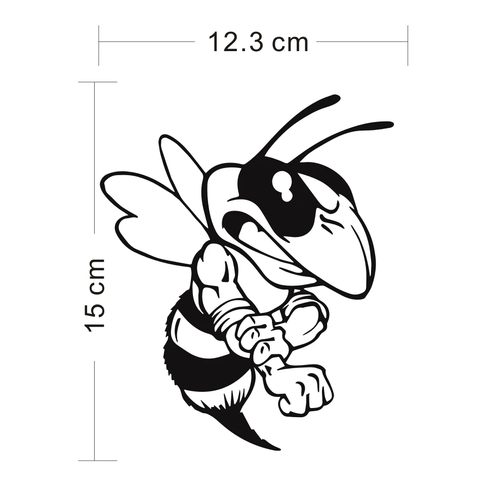 Cunymagos Animal Car Styling Funny Cartoon Attacking Bee Car Stickers And Decal Accessories 12.315CM  (2)