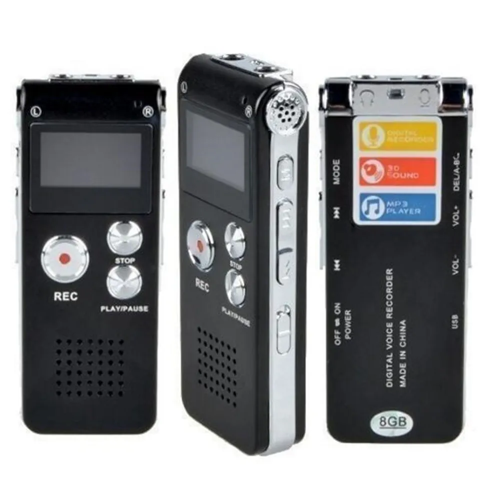 قابلة للشحن 8 GB الصوت الرقمي مسجل صوتي الإملاء الهاتف MP3 لاعب ET