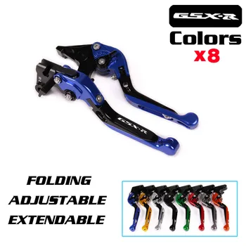 

For SUZUKI GSXR 600/750 2006-2010, GSXR1000 2005-2006 Blue&Silver CNC Aluminum Folding Extendable Brake Clutch Levers logo GSX-R