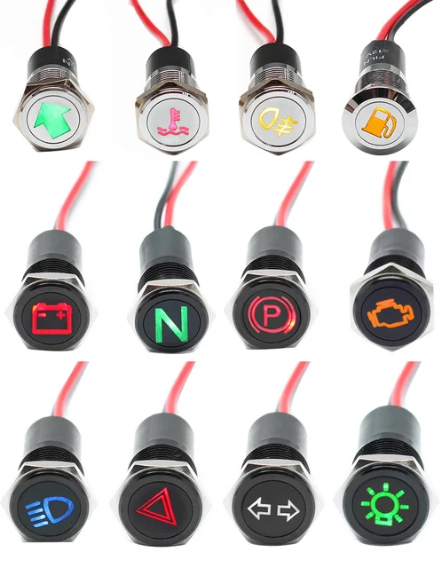 Led Indicator 12v Car Symbol Indicator