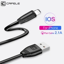 Cafele плоский кабель Usb для iphone X 8 7 6 Plus 5S SE ipad Usb кабель с разъемом usb-c для быстрой зарядки передачи и синхронизации данных кабель прочный безвредный для йоги TPE 5V 2.1A