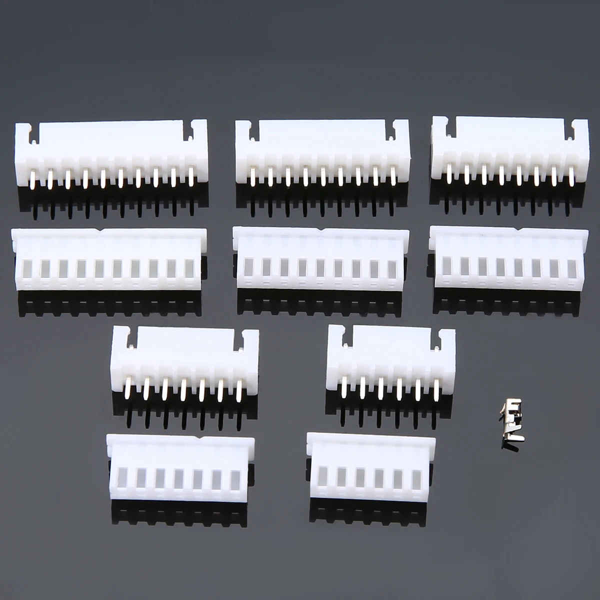 25 Set JST-XH 6/7/8/9/10 Pins Wire Terminal 2.54mm Housing PCB Header Connectors with Plastic Box