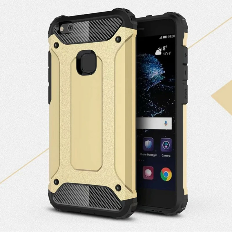 

Huawei P10 Lite Case ! Soft Silicon + PC Hard Armor Anti-knock Back Cover Cases For Huawei P10 Lite
