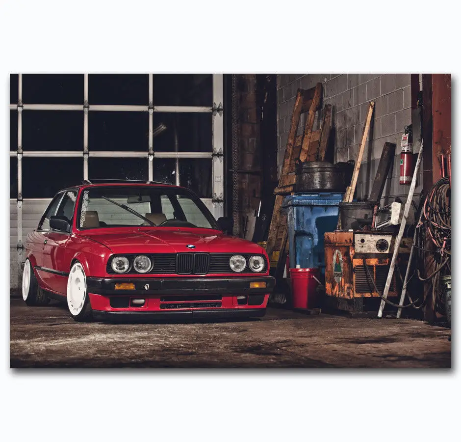 Q1512 Плакаты и печать Горячая гоночный автомобиль BMW M3 E30 серии одежды с принтом