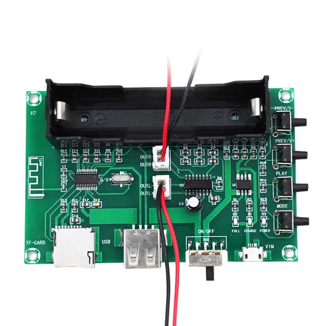 Aiyima DC5V PAM8403 Digital Bluetooth Audio Amplifier Board 2*5W Two Channel Power Amplifier Lithium Battery Powered