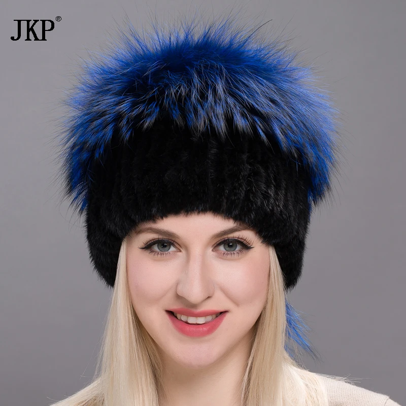 Женская меховая шапка сезон осень зима 2020 из натурального меха норки с большим