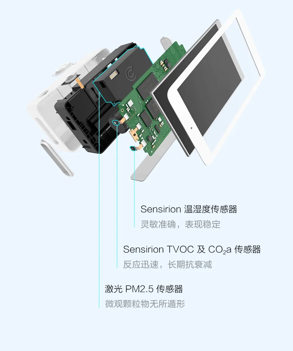 Новейший детектор воздуха Xiaomi Mijia, высокоточный датчик, разрешение экрана 3,97 дюйма, 800*480, интерфейс pUSB, удаленный мониторинг