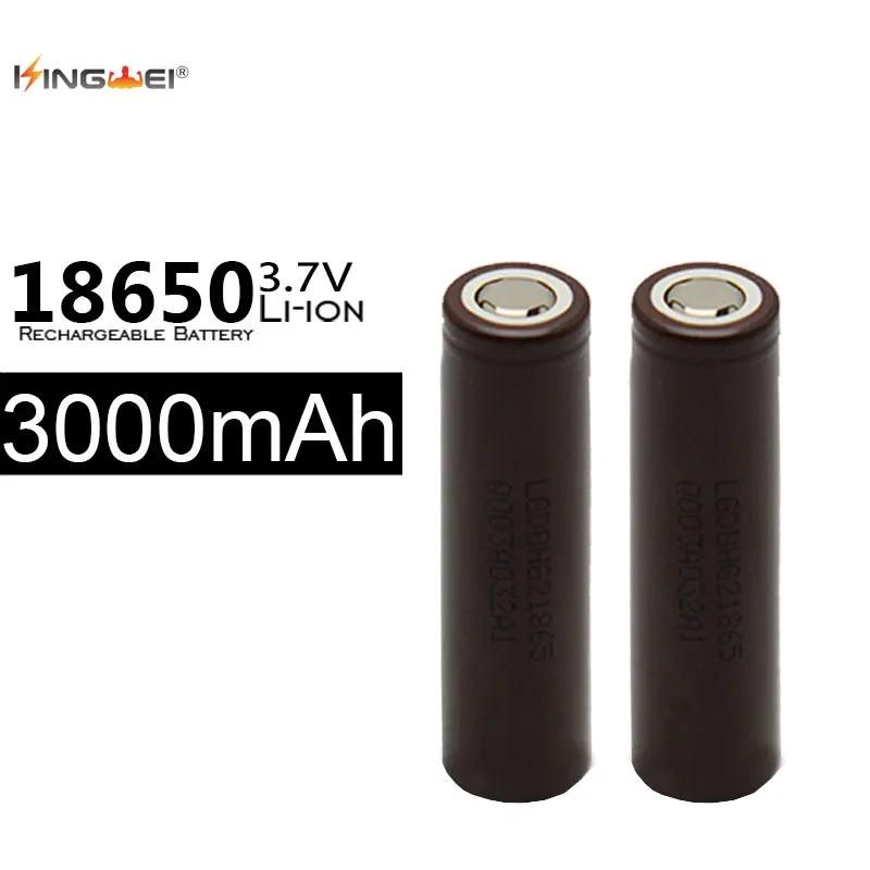 100 шт./лот,, 3000 мА/ч, для LG HG2, батареи, 3,7 в, 20А, 18650, перезаряжаемый литий-ионный аккумулятор для электронной сигареты