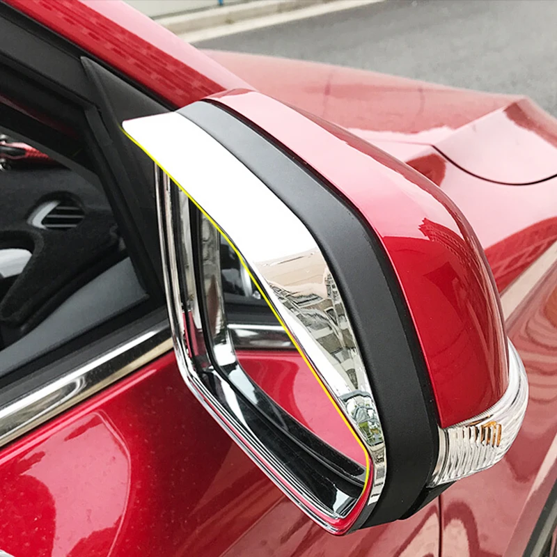 

For MG ZS 2018 ABS Plastic accessories Car Styling Car rearview mirror block rain eyebrow Cover Trim sticker 2pcs