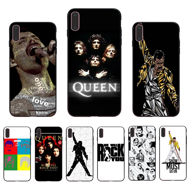 

IMIDO QUEEN Freddie Mercury Soft silicone fitted case for iphone 7 8 X Xs Xr Xsmax 6 7/8/6s/6plus 5/6S SE TPU Phone shell cover
