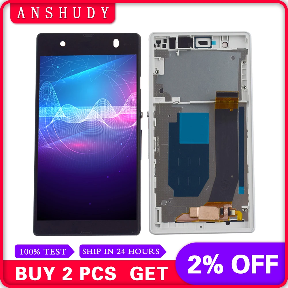 

For Sony Xperia Z L36h LCD L36i C6606 C6603 C6602 C6601 Full LCD Display Panel + Touch Screen Digitizer Sensor Assembly Frame