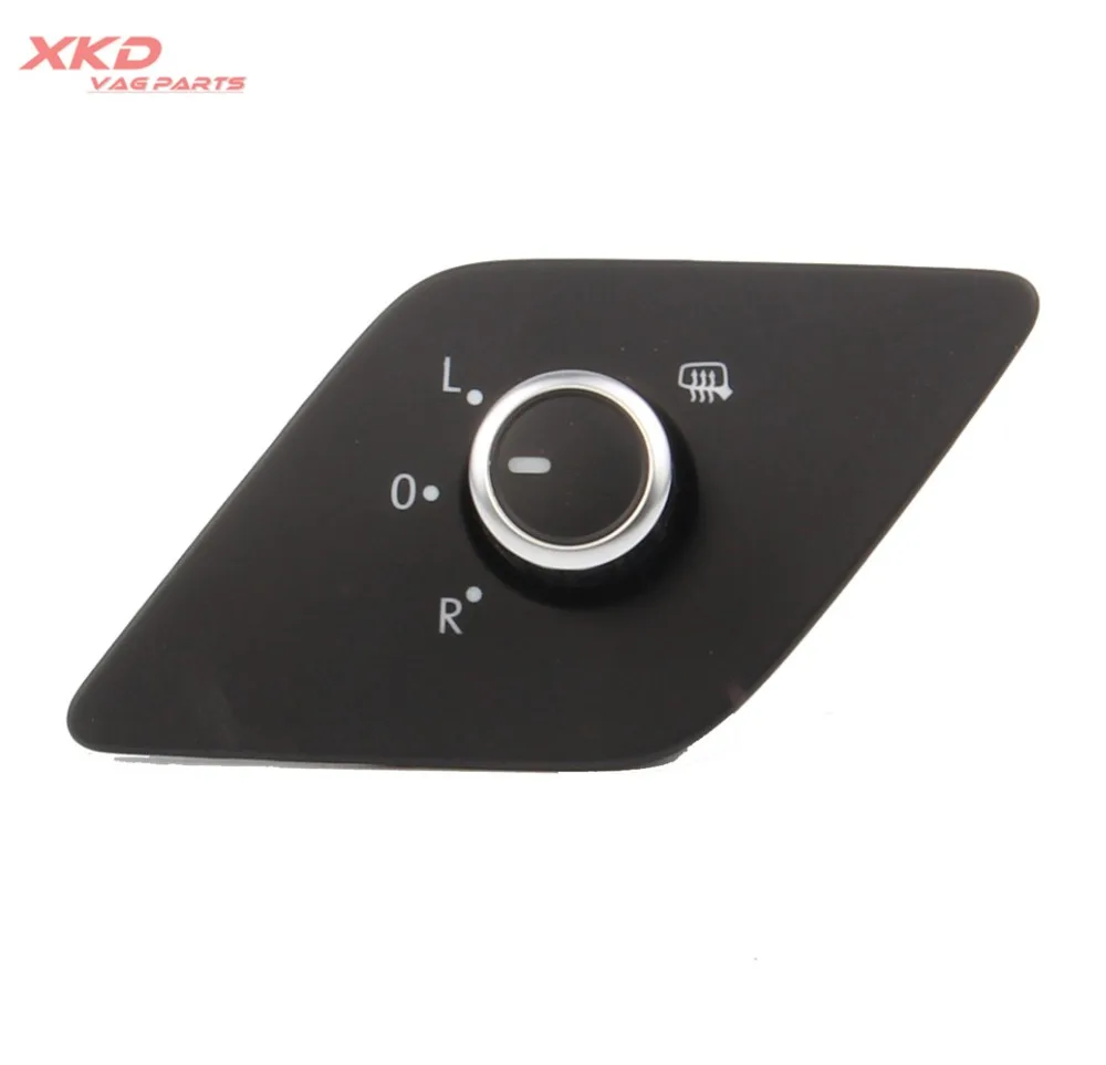 Single Chrome Mirror Adjust Switch Knob W/ Heat Function For VW Jetta