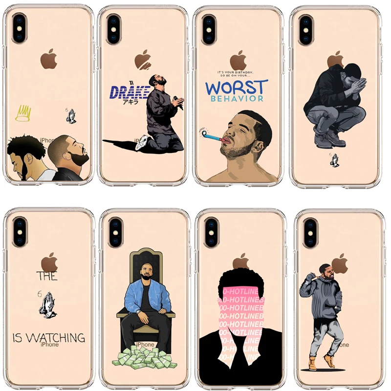 

Rap Singer Drake Hotline Bling Soft TPU Phone Cases Cover For IPhone 11Pro 6 6S 7 8 Plus 5S SE X 10 XR XS MAX Coque Fundas