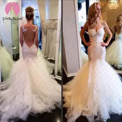 Халат де mariée 2019 дешевые Vestido Noiva пикантные кружевной рукав-крылышко Русалка свадебное платье невесты на заказ Свадебный платья Mariage